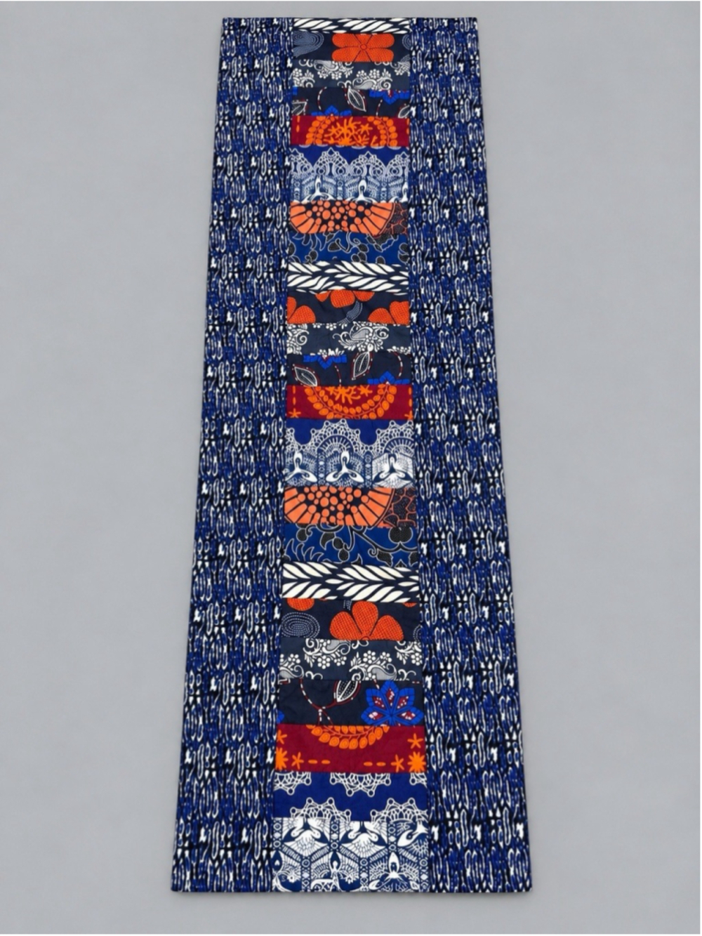 Ladella Patchwork Table Runner Boho Tribal Boho Decor 86x18 Blue Orange